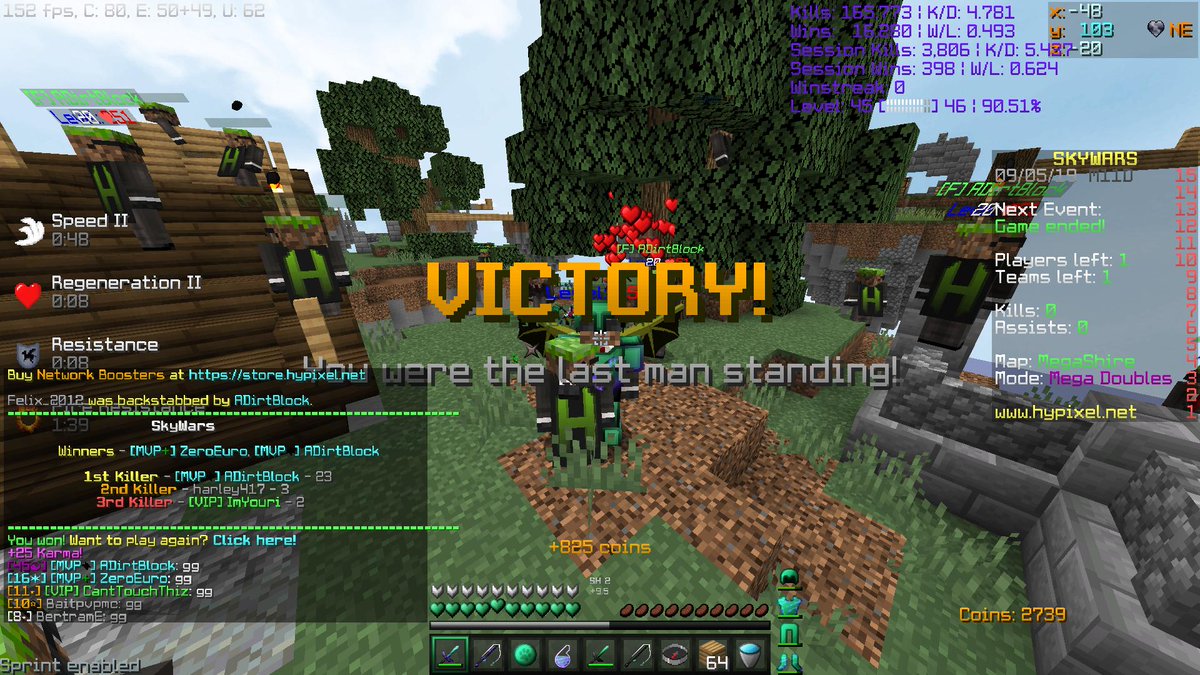 Destroyed my kill record by 5 :D This really makes me miss mega skywars.