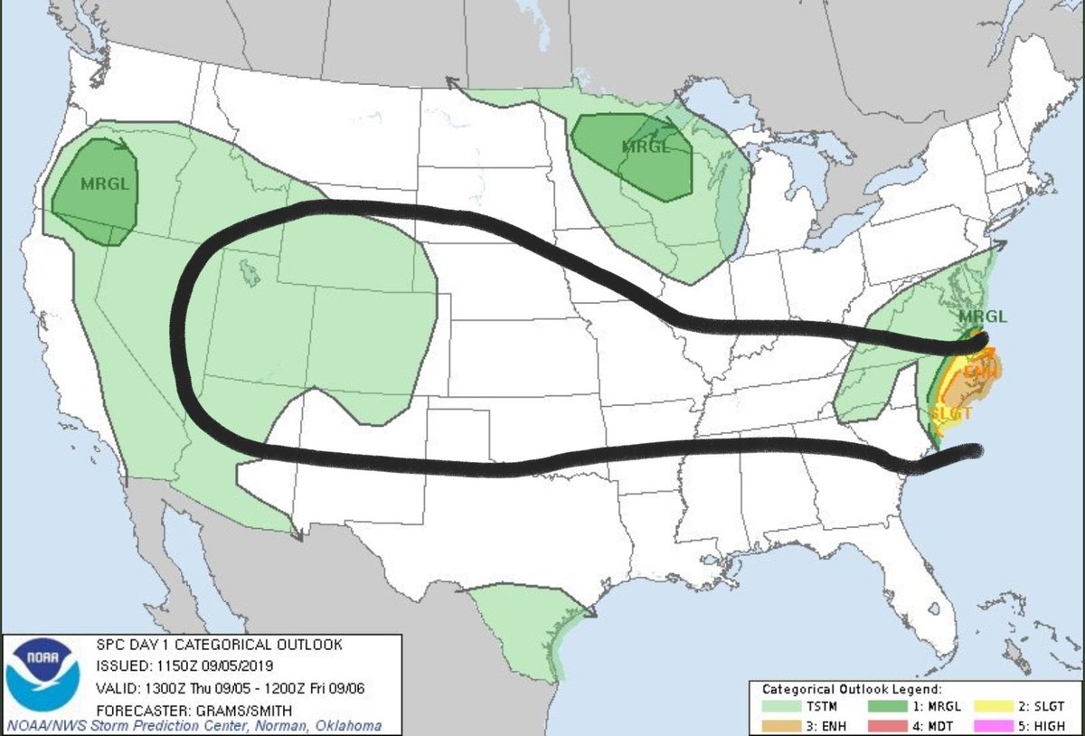 Looks like Utah has a high risk for hurricane-like conditions today. #dorian