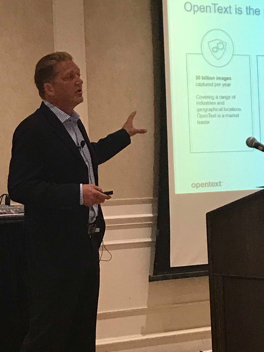 infoSourceSA's tweet photo. Jim Hayes from OpenText sharing the new OpenText Capture platforms. #Capture19 @OpenText https://t.co/sWWT8MsMmF