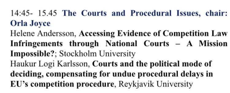 CLScholarsForum's tweet photo. Helen Andersson @Stockholm_Uni on access to evidence on competition infringements @Heineken_IE @LawUCC Courts & competition law @CLScholarsForum #CorkClasf2019 https://t.co/XePYNeJENy