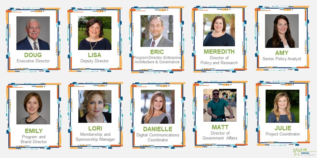NASCIO's tweet photo. Leading up to #NASCIO19 Annual we will be introducing you to our awesome team.

Stay tuned to learn more about us! #NASCIOcelebrates50 https://t.co/6rteH59Y7P https://t.co/kNKtcTfChf