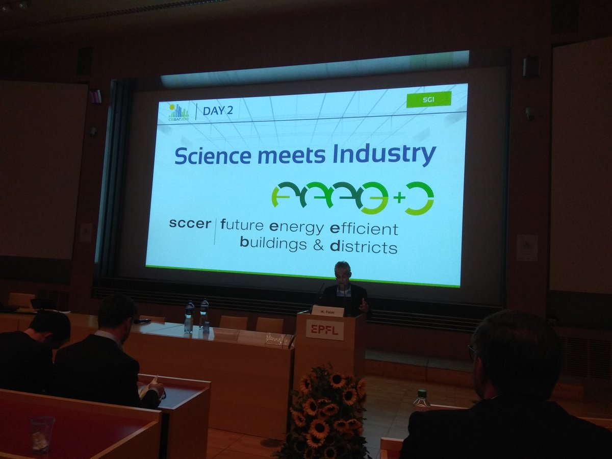 Cisbat_'s tweet photo. Prof. Martin Patel from @UNIGEnews introduces the last session Science meets industry of the #cisbat2019. #sccer #feebd https://t.co/qZunICiaXz