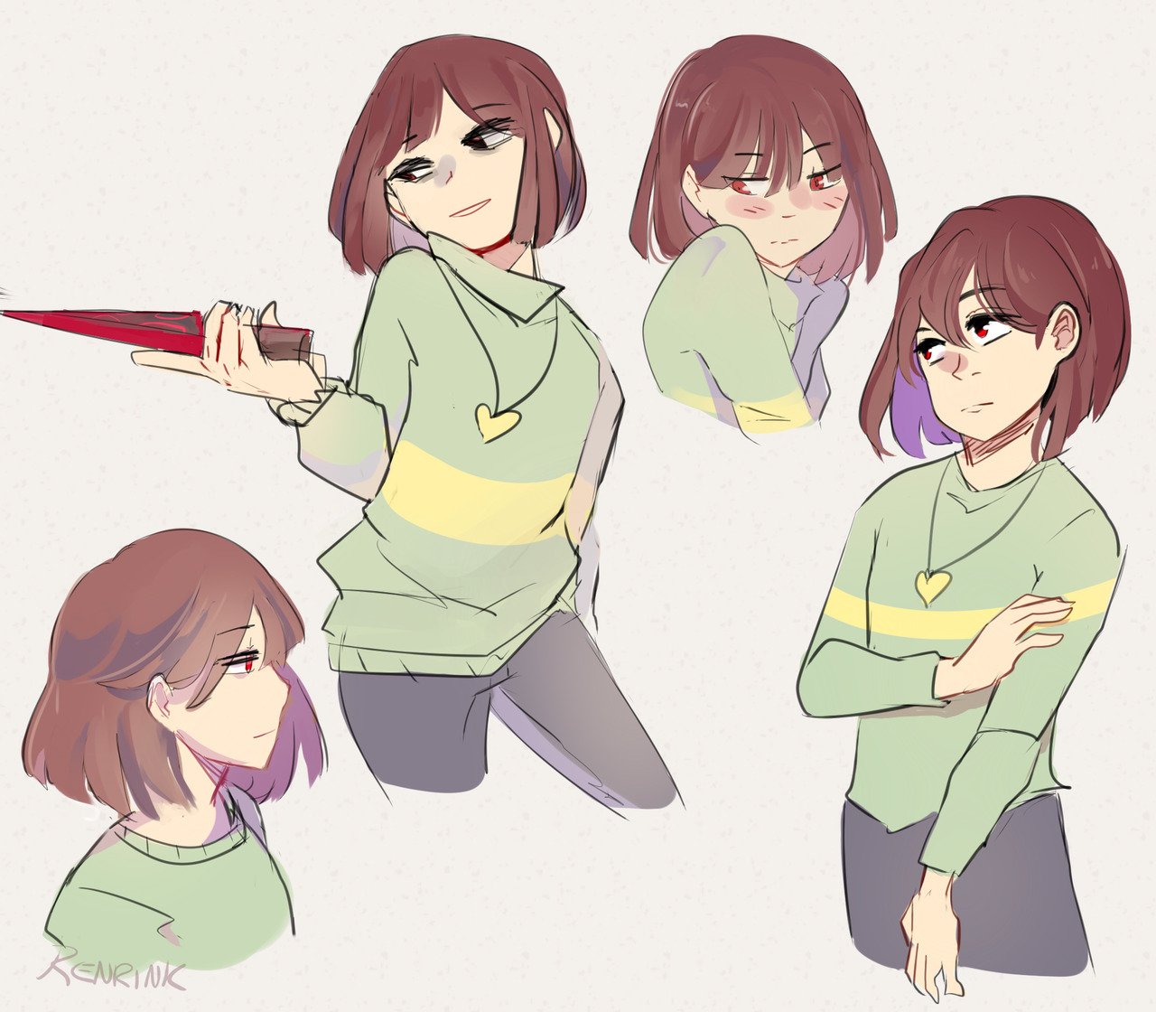 ren on Twitter: "Fallen Children 🔪 🌻 #undertale #chara #frisk #asriel