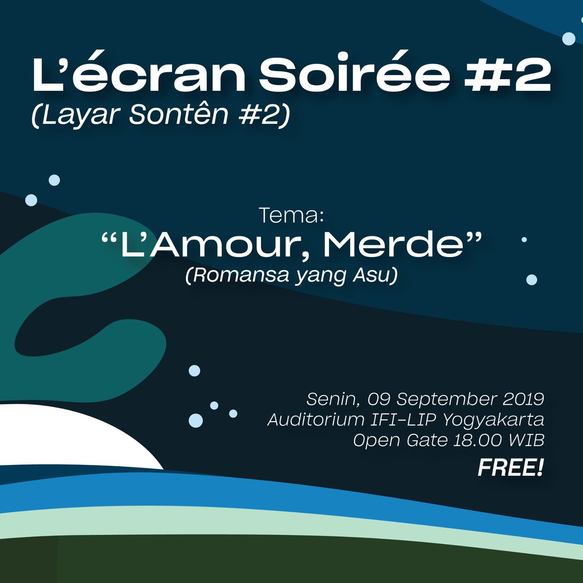 sewonscreening's tweet photo. ROAD TO SEWON SCREENING #5
Sewon Screening #5 bekerjasama dengan Festival Sinema Prancis mempersembahkan pemutaran film dan diskusi Ľécran Soirée (Layar Sontên)
#SewonScreening5 #RoadToSewonScreening5 #FestivalSinemaPrancis #FestivalFilm #OpenSubmission #ECONEMA #PREEVENTSS https://t.co/HwpcRmi1sH