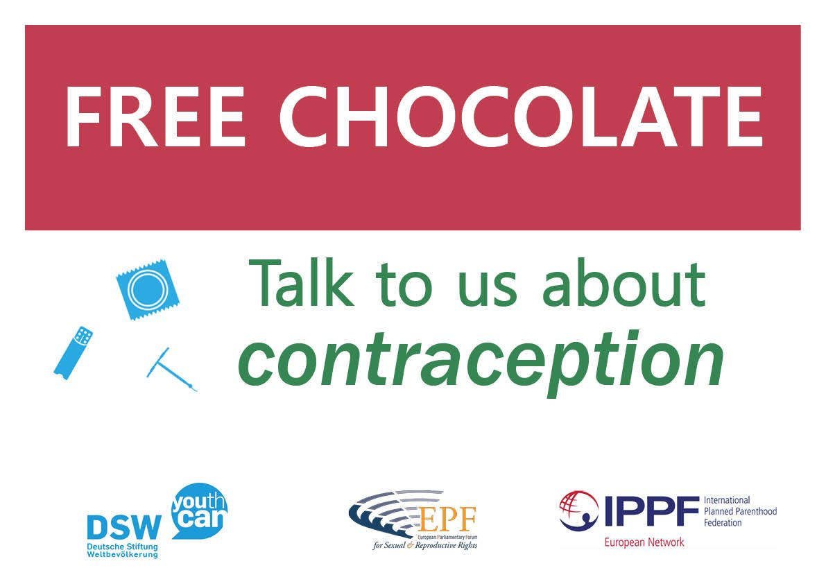 ContraceptInfo's tweet photo. FREE CHOCOLATE!🍫 How much do you know about #contraception? Did you learn about it in #SexEd @ school?
Share your #MyContraception story w/@EPF_SRR, @dsw_intl & @ippfen at Place du Luxembourg, Brussels, tonight as we investigate the reality of #ContraceptionAccess in Europe! https://t.co/CGwucQYWQu