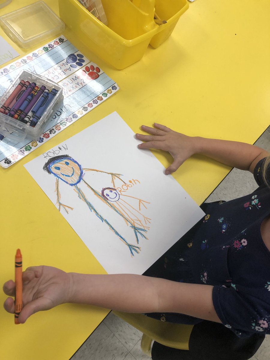 MrsBurtonK's tweet photo. Pictures of our families after we read “What Makes a Family?” #PLEshines https://t.co/BdDZCKn0mV