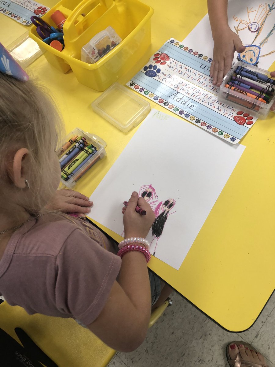 MrsBurtonK's tweet photo. Pictures of our families after we read “What Makes a Family?” #PLEshines https://t.co/BdDZCKn0mV