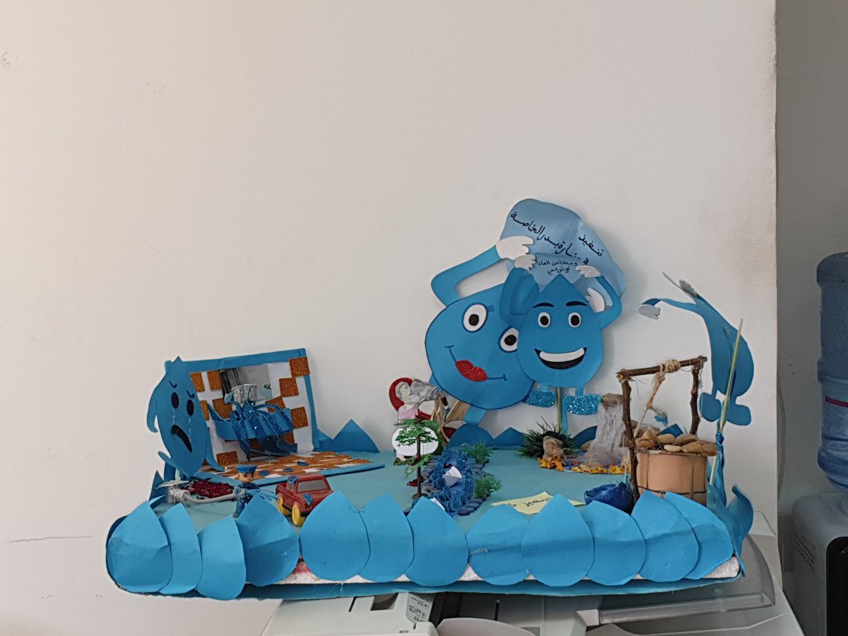 EbelSmidt's tweet photo. Our EU Water STARS office was nicely decorated today by creative children's work on water conservation and modernization themes. It is the output of a school competition organized by the Egyptian Ministry of Water Resources and Irrigation&amp;the project with support of @EUinEgypt https://t.co/IEMgu12GDe