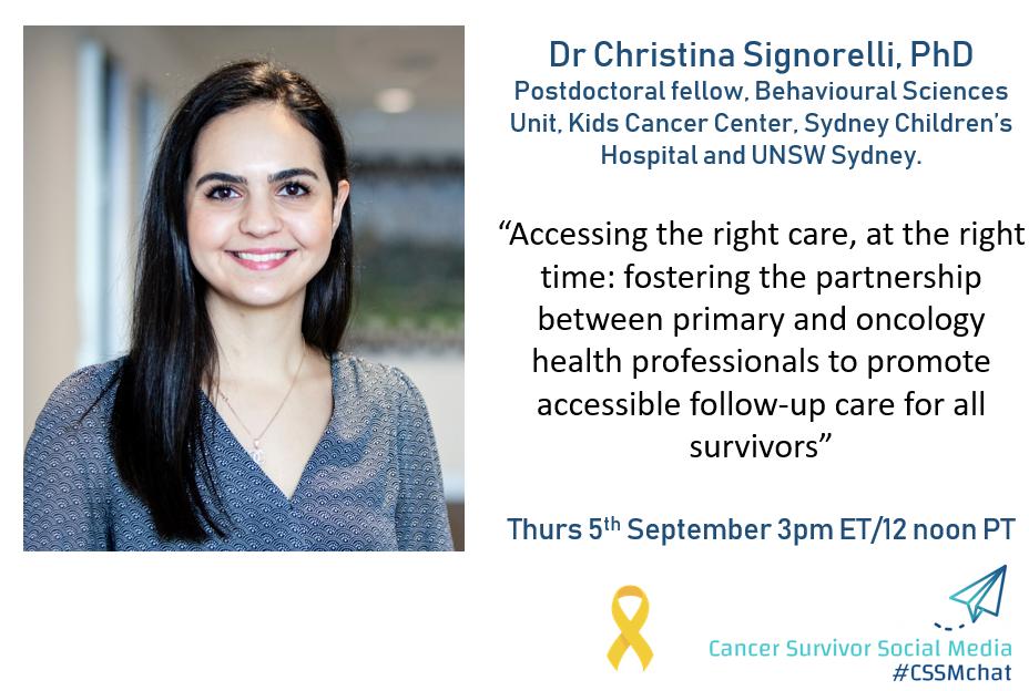 Today we have our second #CSSMtakeover in just a few hours. @ChrisSigno will be taking over at 3pm ET/12 noon PT to discuss coordinating follow-up care for #childhoodcancer survivors. Please do share with your networks and join in with the discussion if you can! #CCAM #survonc