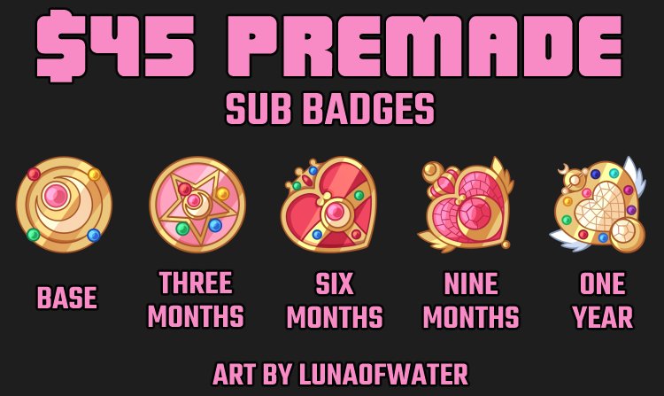 Twitch Subscriber Badges: Sailor Moon