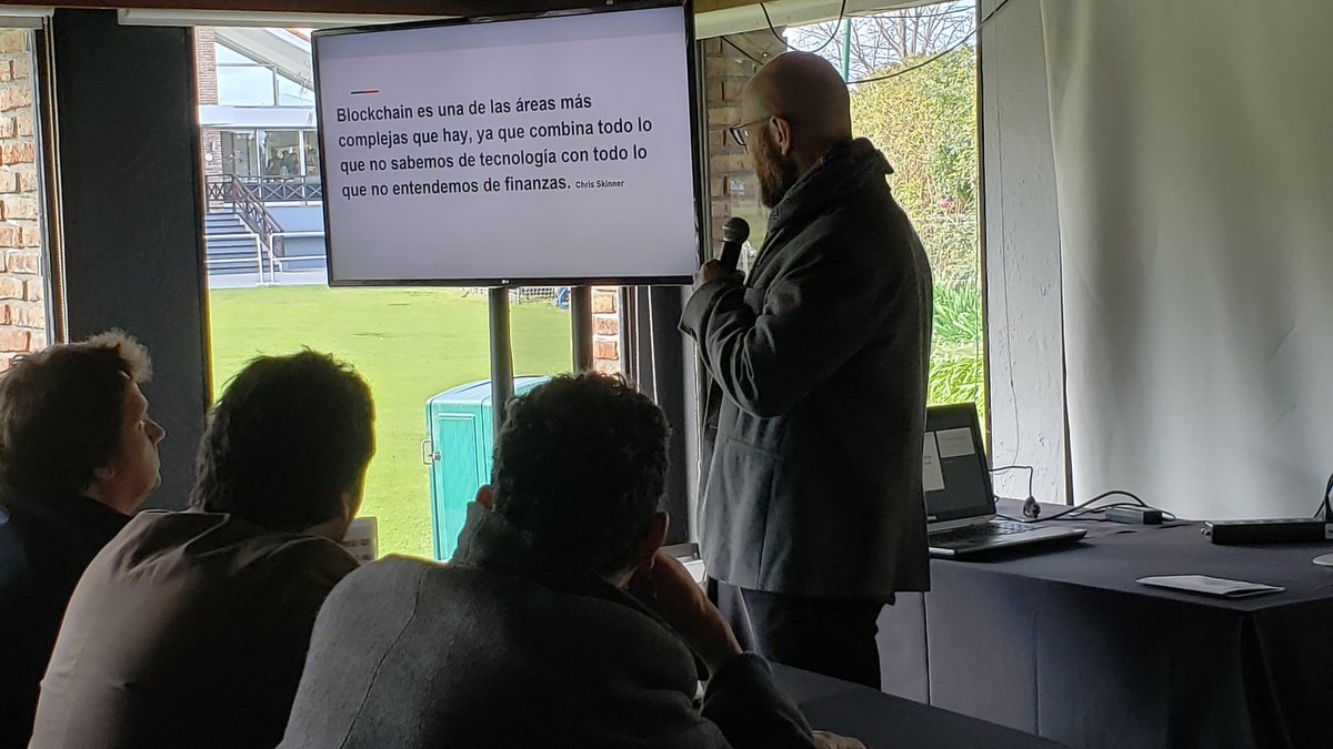 Fiter_io's tweet photo. #Fiter 's CEO @jborkenztain giving a presentation on the scale of disruptive power of #blockchain during @SummitUruguay #bsuy19 https://t.co/ifJ06OCYaB
