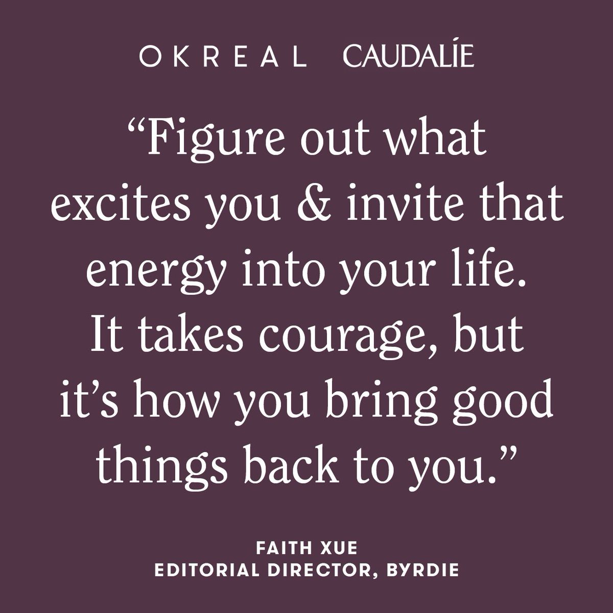 heyOKREAL's tweet photo. What excites you? ✨ | words by @faith_xue from our panel with @Caudalie #CaudaliePartner #OKREAL https://t.co/mOeP1uCqIl