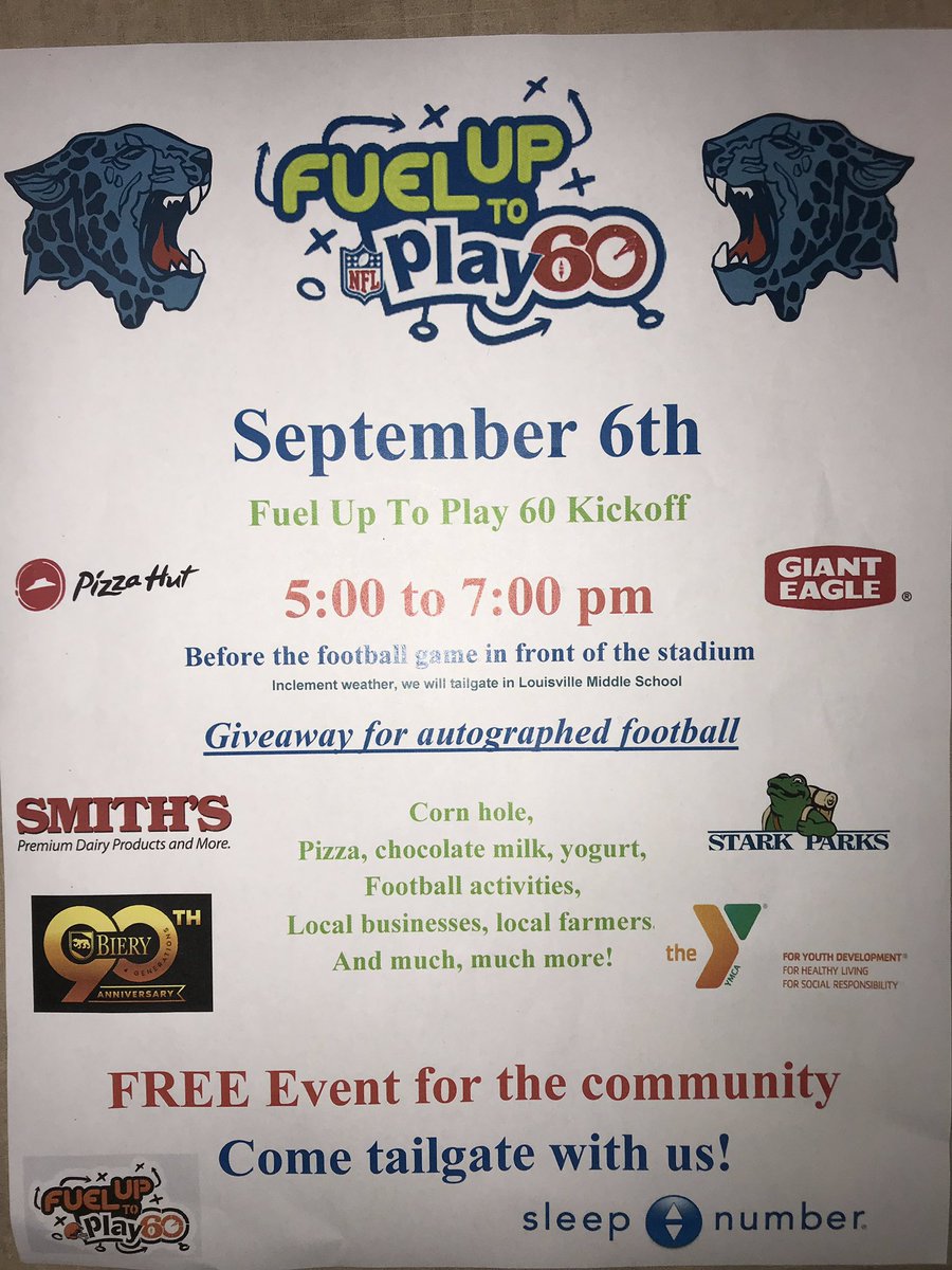 GrimmCoach's tweet photo. Leopard Nation:  Don’t forget the tailgate party outside the stadium tomorrow at 5:00. Lots of free food, games, and giveaways!  Have a chance to win autographed Browns jerseys and mini helmets! @LouisvilleSchls @minor_anna @CoachTwiddy @LouisvilleLeps @LouisvilleHeral https://t.co/GUTLOtyVbB