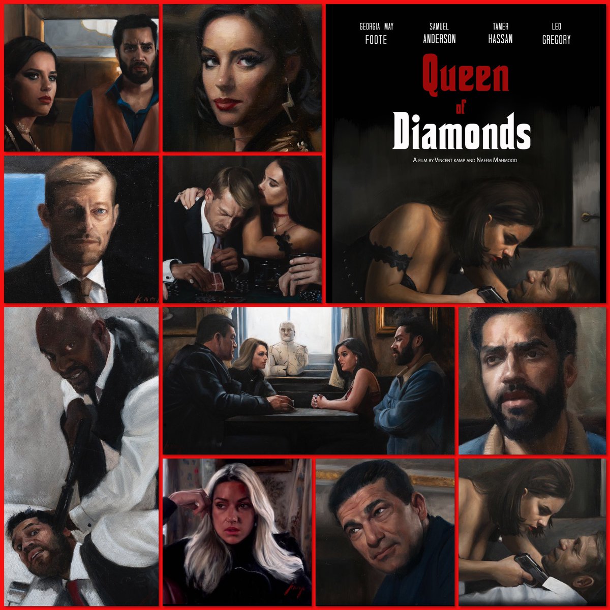 Follow his collaboration with film director #NaeemMahmood figurative artist <a href="/vincekamp/">vincent kamp</a> turns new short film ‘Queen of Diamonds’ into new series of crime-noir paintings 

Details on <a href="/BlazingMinds/">Blazing Minds</a>
blzmds.uk/D4WVEG

With
<a href="/leogregs/">Leo Gregory</a>
<a href="/georgiafoote/">Georgia May Foote</a>

<a href="/CFAGalleries/">Clarendon Fine Art</a>
#QueenOfDiamonds