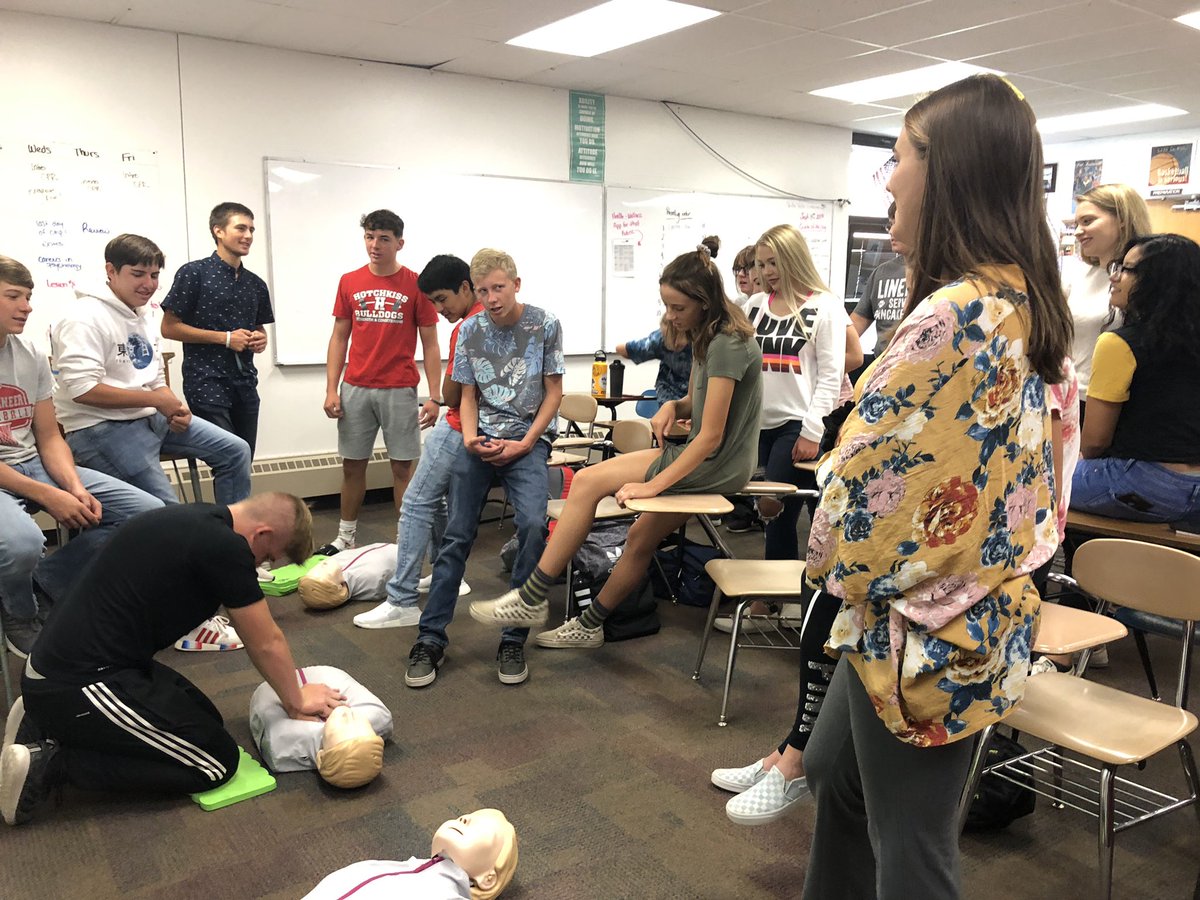 HaillieTaylor's tweet photo. Just out here saving lives in Sports Medicine! #stayinalive #babyshark #sportsmed #hhs #attitudeofexcellence @HHS_Mr_Rover @Hotchkiss_HS https://t.co/9r6oYg91DL