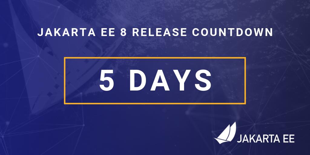 JakartaEE's tweet image. Mark your calendars! There are only 5 days left until the expected release of Jakarta EE 8! This release provides a new baseline for the evolution and innovation of enterprise #Java technologies under an #open, vendor-neutral, community-driven process.