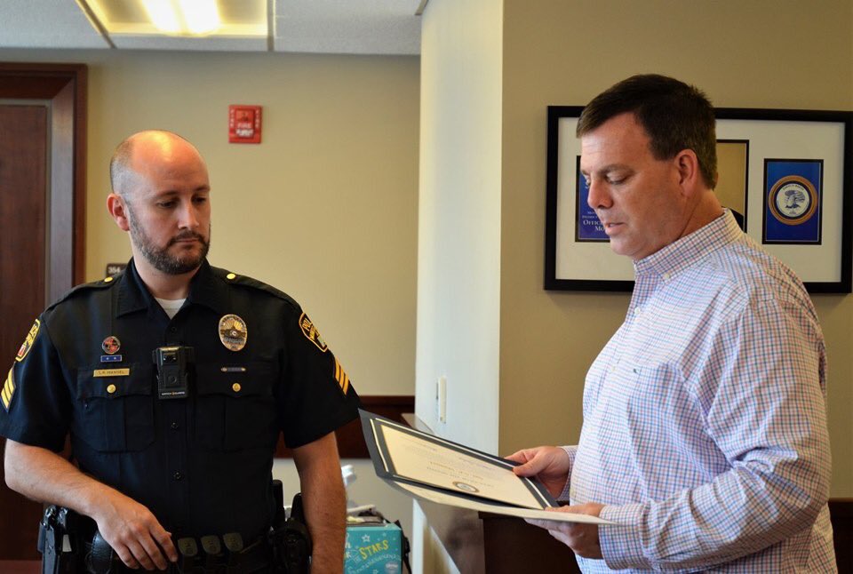 We would like to recognize our very own Sergeant Manuel for being named the Montgomery County District Attorney's Officer of the Month. Outstanding job, Sergeant!