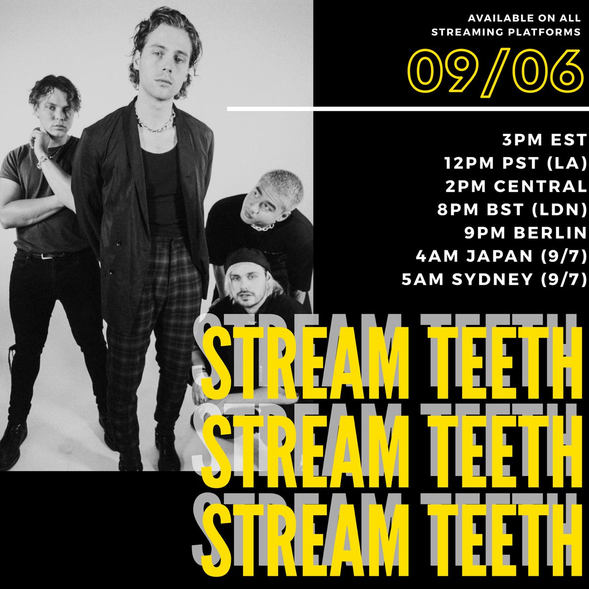 5SOSDigest's tweet image. Join us tomorrow for a streaming party! 

Don’t forget to use the hashtag #StreamTeeth and let’s move it up the charts!

#TEETH5SOS #TEETH