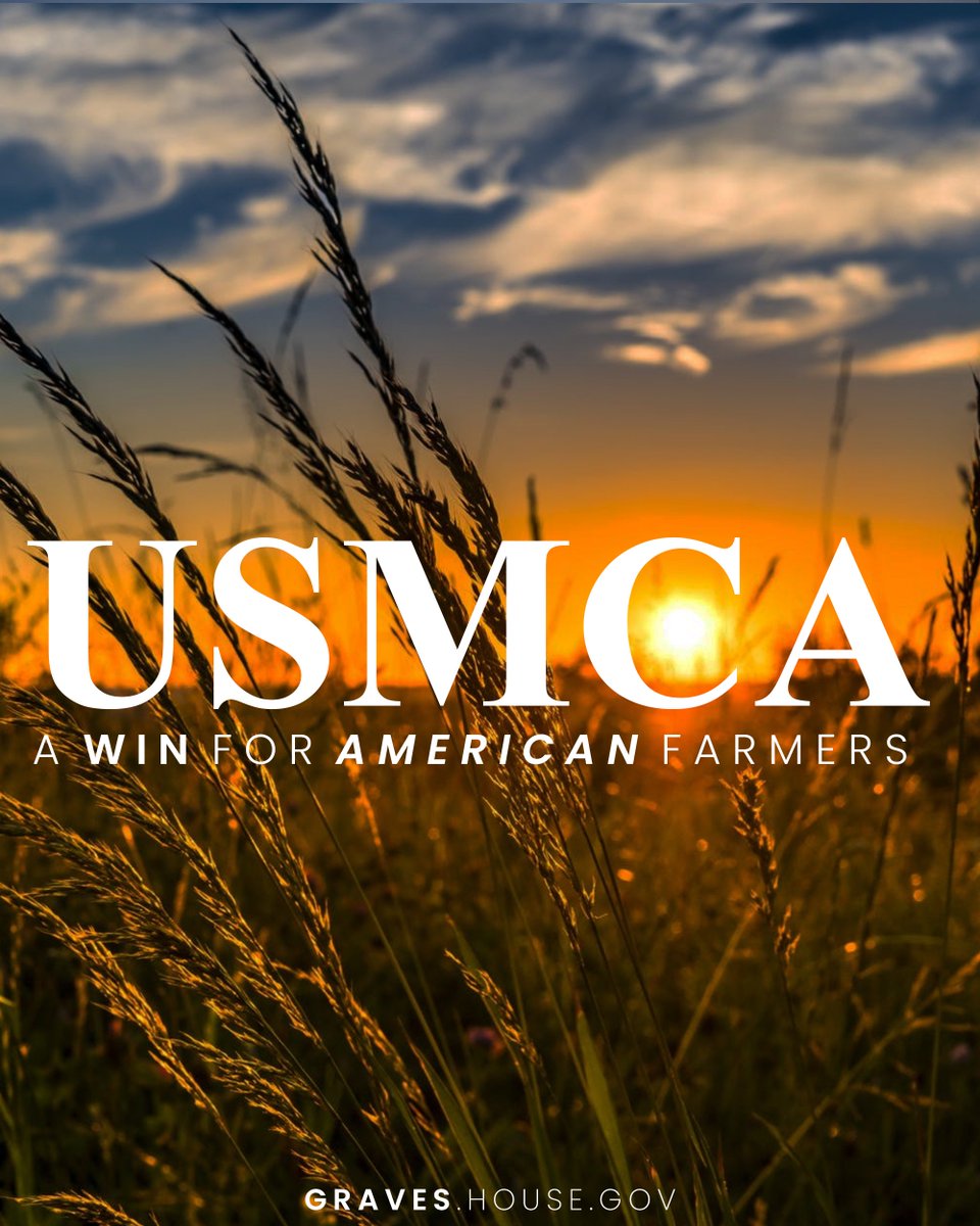 RepSamGraves's tweet photo. The USMCA will open new markets for our products in Canada and Mexico. 
 
It’s a big win for farmers like me from all over America.
 
We’ve been getting the short end of the stick for years on trade. 
 
It’s time to flip the script and pass the #USMCANow. https://t.co/WVwOpaJpwt