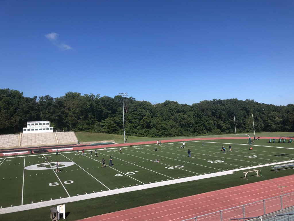 kyleschweiss's tweet photo. Tomorrow, our football players will be living out their childhood dreams on this field, but today our freshmen are gathering distance v. Time data to work on graphs #sghs_family #multipurposefacility https://t.co/bD8jrGYG0b