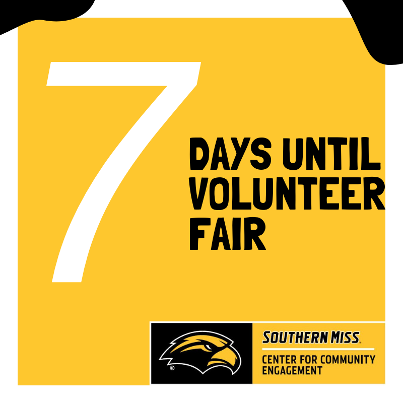 The countdown to Volunteer Fair has begun.
RC Cook Union Lobby  
Thursday Sept. 12, 1-3 pm