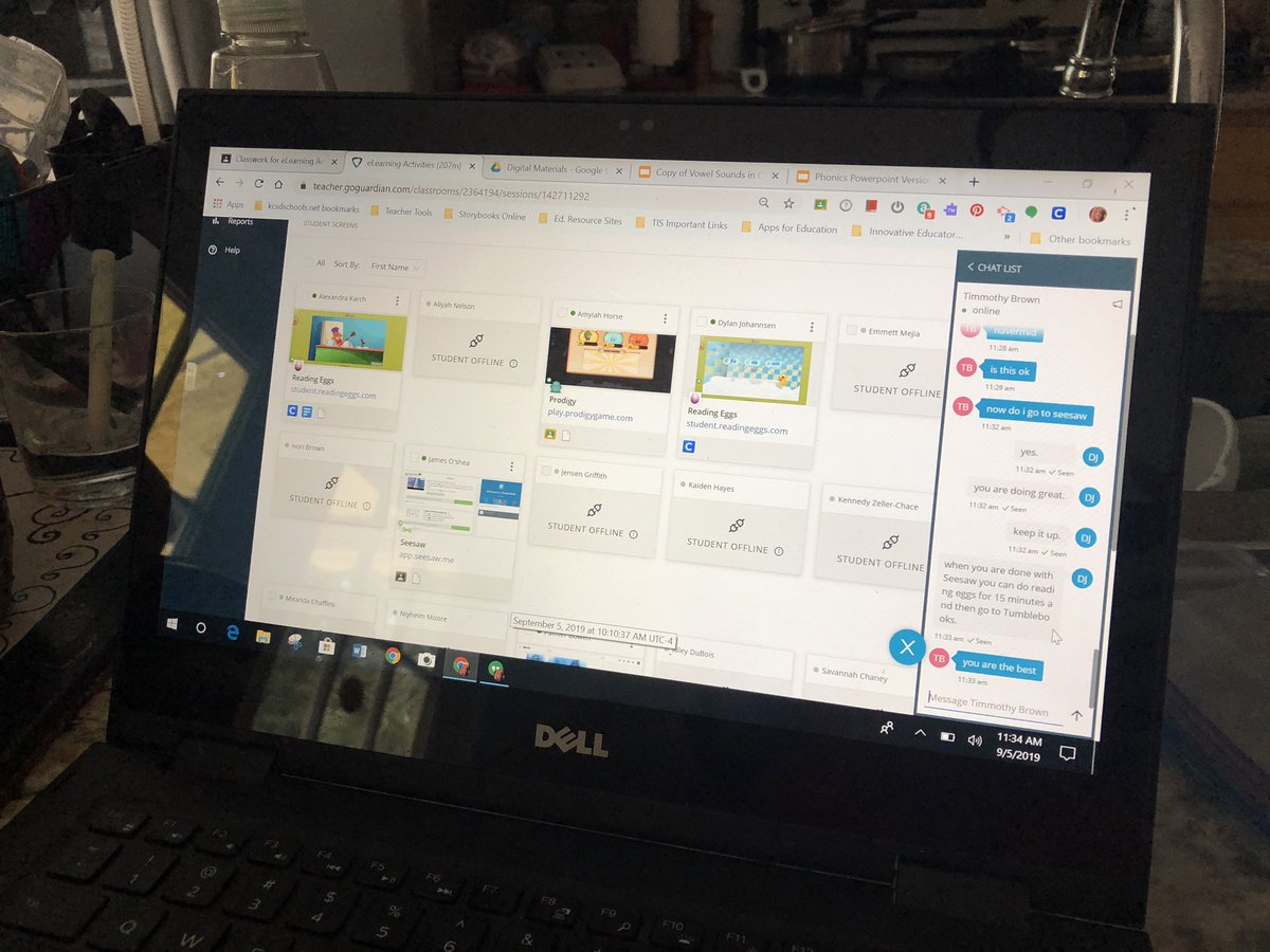 1stFabulous's tweet photo. So far, nearly all of my students have been working on their work and I’ve been able to chat with all of them. Some more than others as 1st grade is a diverse group of ability levels. Chatting with one student brought tears of pride. I love my job! @kcsdschools #elearningrocks https://t.co/ucgcgd4zdW