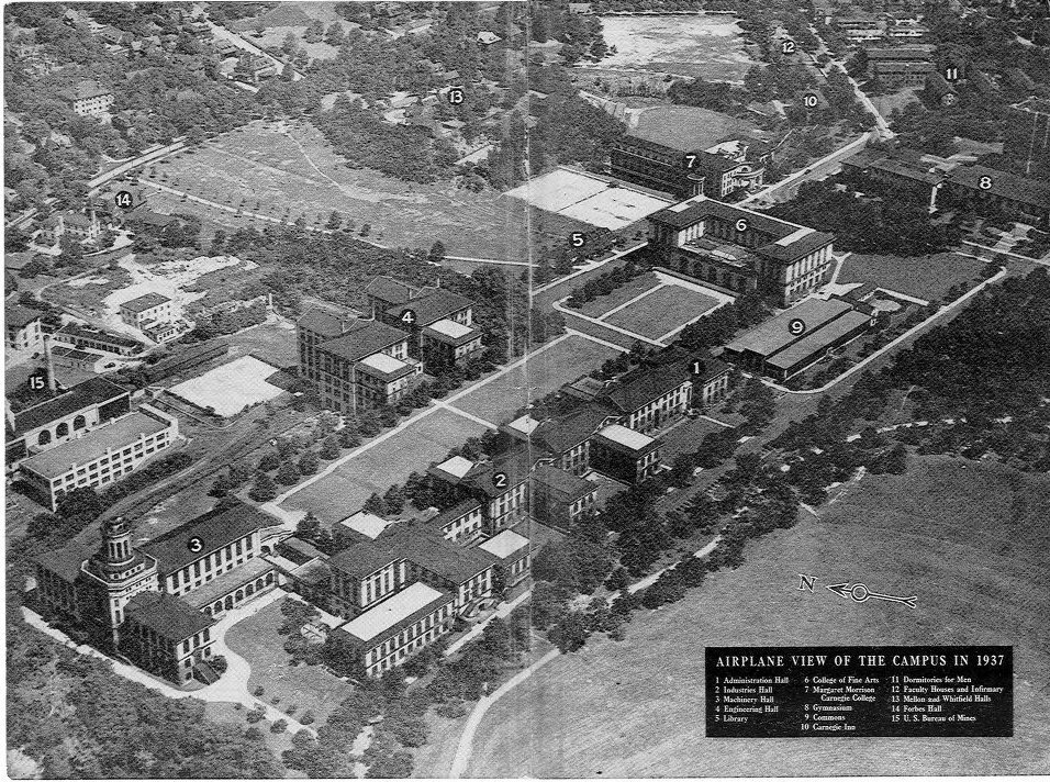 CMU_CEE's tweet photo. Ever wondered what campus looked like before Wean Hall, Hunt Library, or even the UC? Check out this pre-1935 map of #CarnegieTech! #tbt https://t.co/t0NLMVw2My