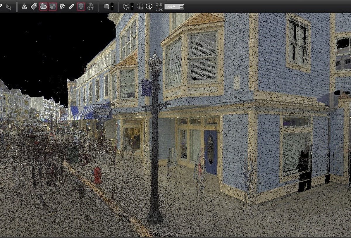 jssvd's tweet photo. See if you recognize any buildings in this image. Millions of points of data from our laser are precisely represented in this point cloud. #MackinacIsland #3dmodeling #3drealitycapture #3dscanning #360photography #archdaily #architect #architecture #asbuilt #bim #blk360 #lidar https://t.co/C3GPSwy27H