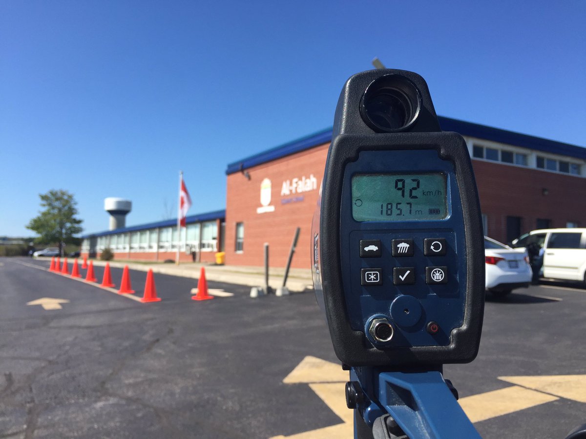 CstTaraso9345's tweet image. The speed limit signs are posted for a reason. Theres no place for vehicles travelling 92km/h in front of our schools #SlowDown #ProjectSafeStart #Ticket