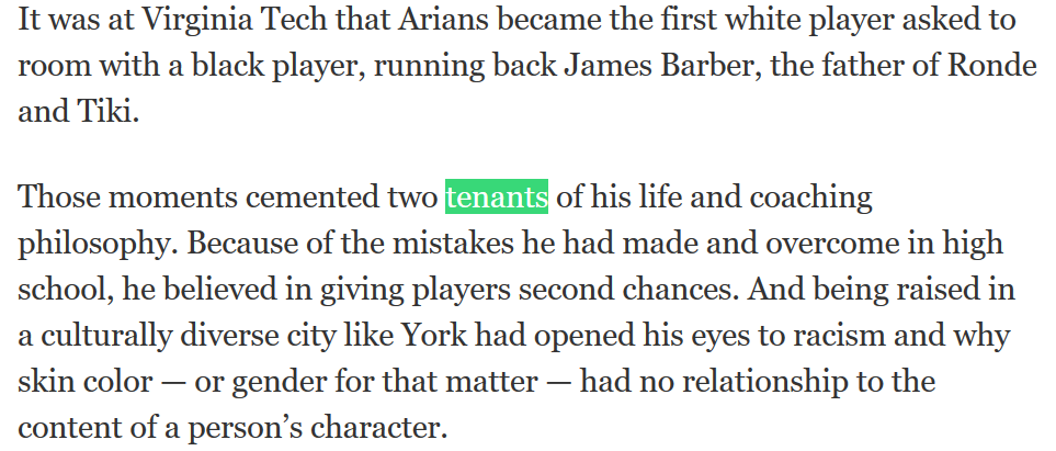 MichaelLaRocca0's tweet photo. Tenants of his life, you say? I hope they're paying rent. The word you want is "tenets." #WhyEditors https://t.co/4LzsxayHlx