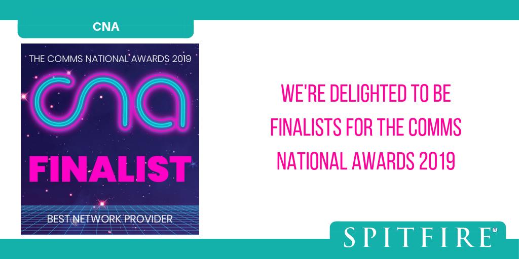 SpitfirePartner's tweet photo. We’ve been named finalists for the Best Network Provider!
#CNAawards #CNA #CommsAwards #Commsnews https://t.co/ZhM613hwl5