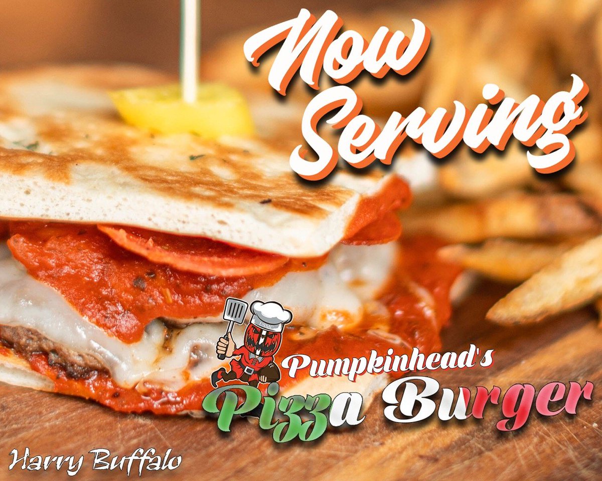 The Pizza Burger Kicks Off Tonight! We Are Excited To Team Up With Cleveland's Own @pumpkinnation For This One Of A Kind Burger! 
[At Participating Locations - While Supplies Last]