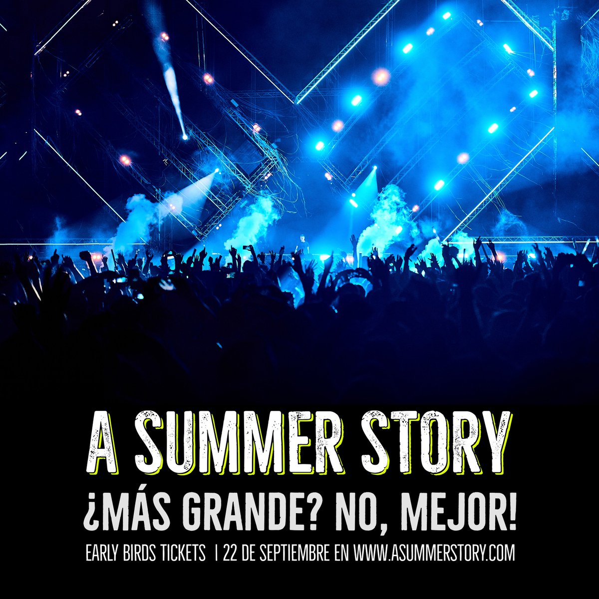 ¡Más grande que nunca! ¿Te suena? Muchos festivales te lo dicen siempre, incluso nosotros, cuando no hemos parado de crecer. Pero este año... ¡NO! La sexta edición de #ASummerStory, no será la más grande. ¡Será la mejor!

Early Bird Tickets: 22 de sept. en asummerstory.com