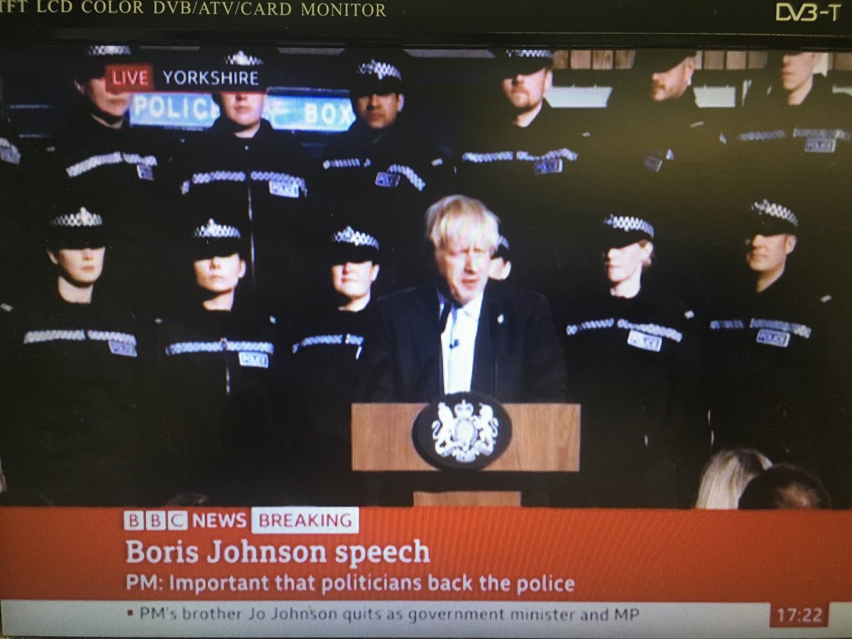 DannyShawNews's tweet image. Who agreed that Boris Johnson should make a speech with West Yorkshire police officers standing behind him?