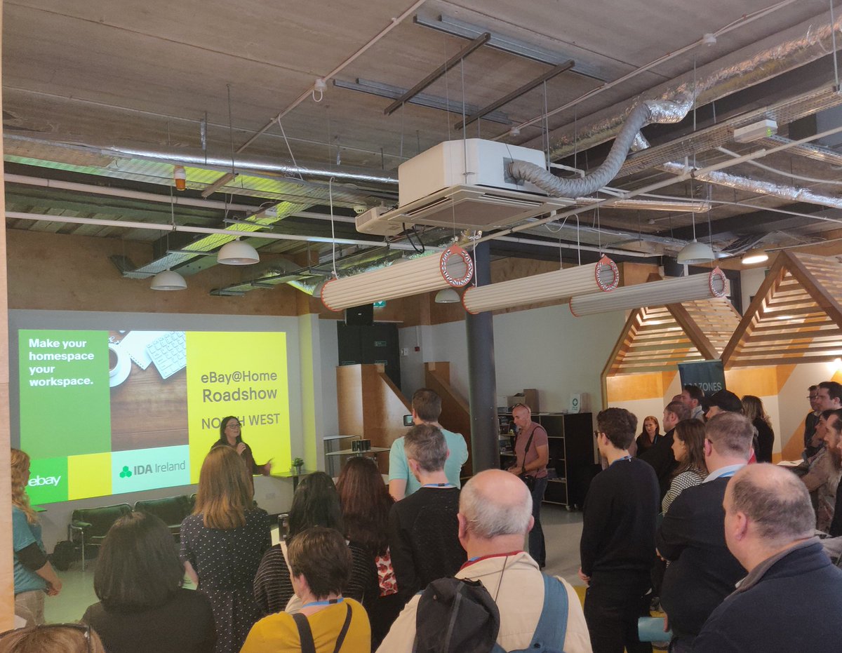 Hazel Mitchell, Head of eBay Ireland speaking at the eBay@Home Roadshow in the <a href="/TBBSligo/">The Building Block</a> 
eBay are in Ireland 15 years now and growing 
Great event <a href="/IDANorthWest/">IDA North West</a> 
<a href="/GrowRemoteIrl/">Grow Remote</a> #HomeWorking  
<a href="/eBayCareersEMEA/">eBayCareersEU</a>