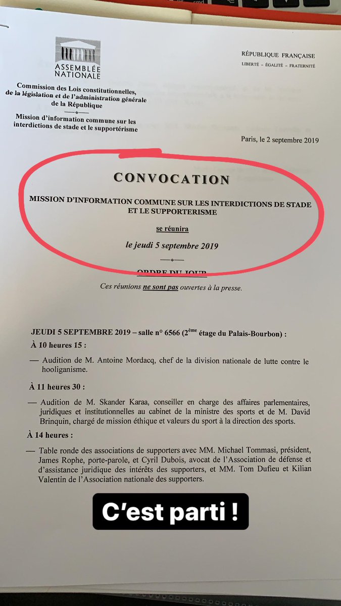 SachaHoulie's tweet photo. Fin de la 1ère journée d’audition de la mission d’information sur les interdictions de stade 🏟 et le supportérisme. 

IAS, déplacement, pyros, discrimination, modèle 🇫🇷, déjà plein d’idées pour faire évoluer nos textes et nos pratiques ! https://t.co/75cZPH7V2q