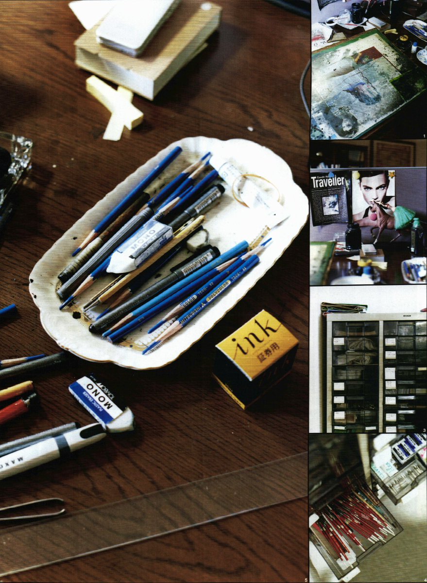 Hirohiko On Twitter Photographs Of Hirohiko Araki S Workspace Taken By Taro Hirano From Jojomenon Artbook