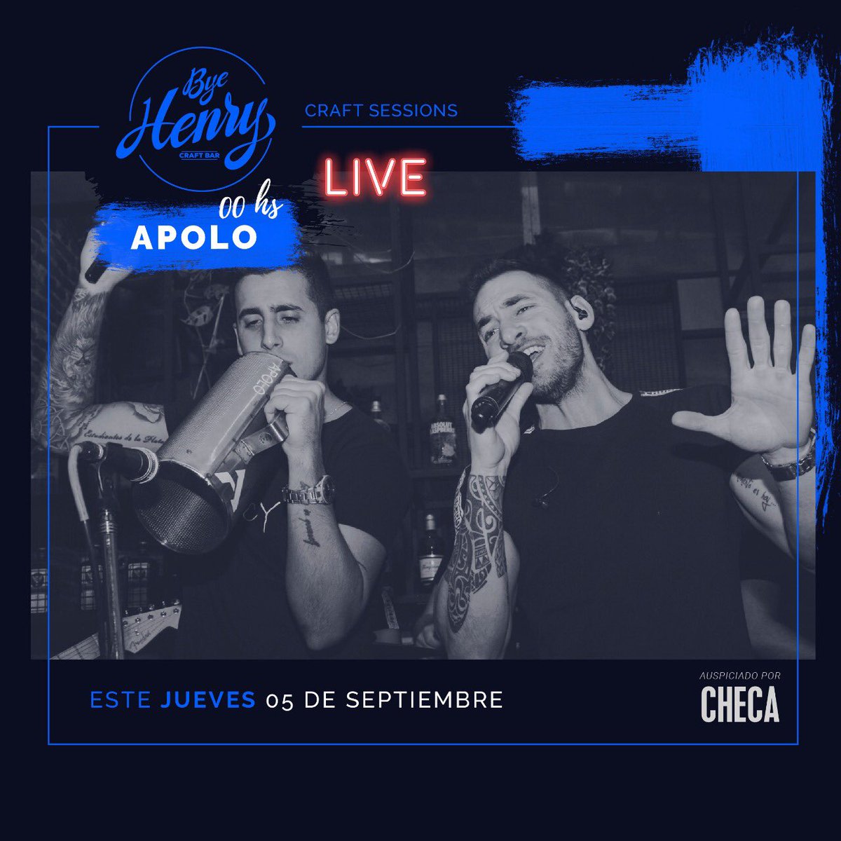 favapablo's tweet photo. Esta noche @ApoloARG en vivo en #ByeHenrry Veniteeee!!! #liveshow #jueves #apolo #livemusic https://t.co/uOodG9buba