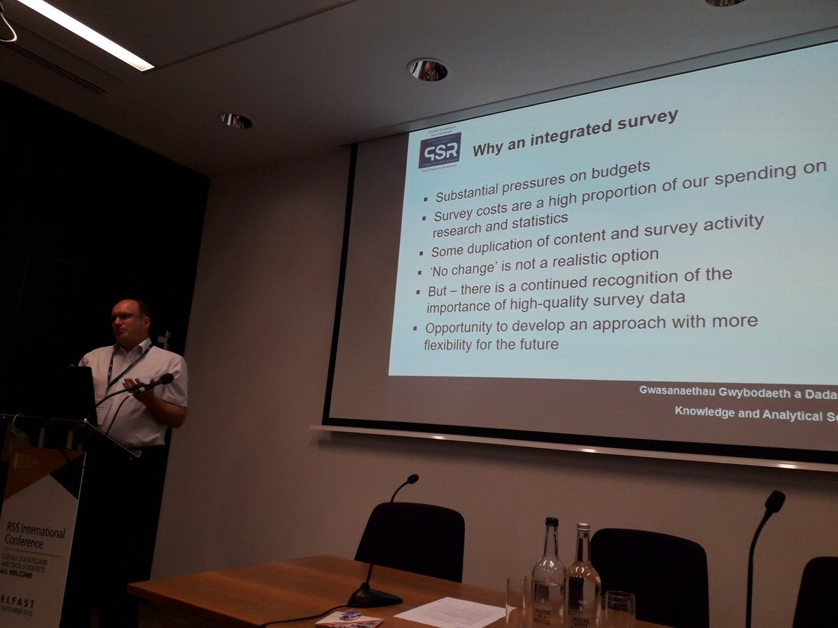 DrSarahMartin's tweet image. Huge ambition paid off in the design of the National Survey for Wales from scratch! Great summary by Chief Researcher Steve Marshall @WelshGovernment at #RSSConf2019