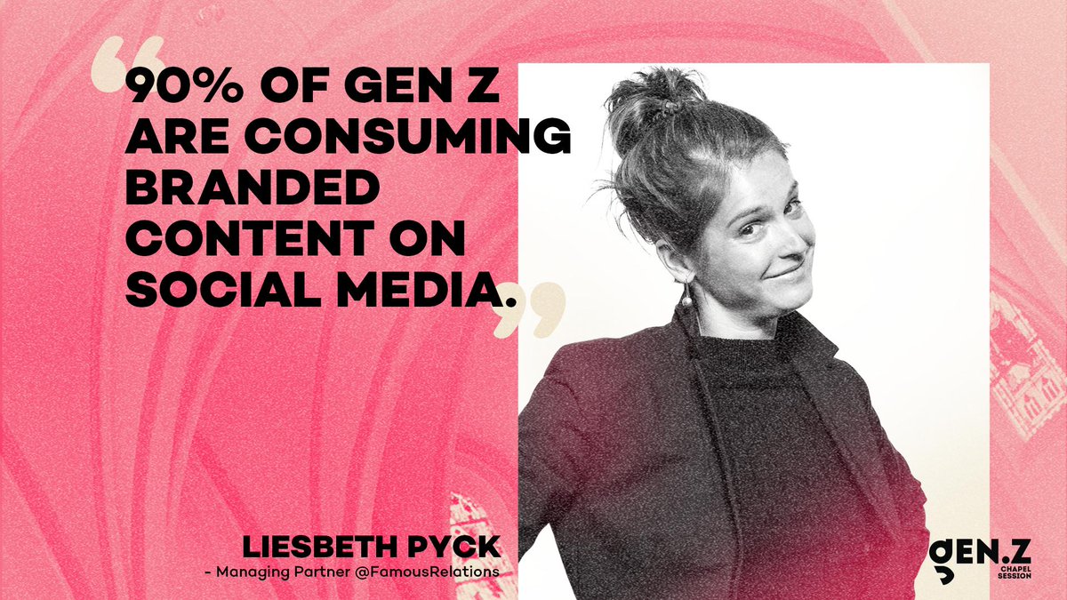 Famous Relations (@famousrelations) on Twitter photo <a href="/Liesbethpyck/">Liesbeth Pyck</a>, Managing Partner <a href="/FamousRelations/">Famous Relations</a>: “By 2020, Gen Z will make up 40% of online consumers. 90% are consuming branded content on social media. Marketeers must understand the unique demands of this generation. Stay tuned!” #chapelsession <a href="/Liesbethpyck/">Liesbeth Pyck</a>, Managing Partner <a href="/FamousRelations/">Famous Relations</a>: “By 2020, Gen Z will make up 40% of online consumers. 90% are consuming branded content on social media. Marketeers must understand the unique demands of this generation. Stay tuned!” #chapelsession