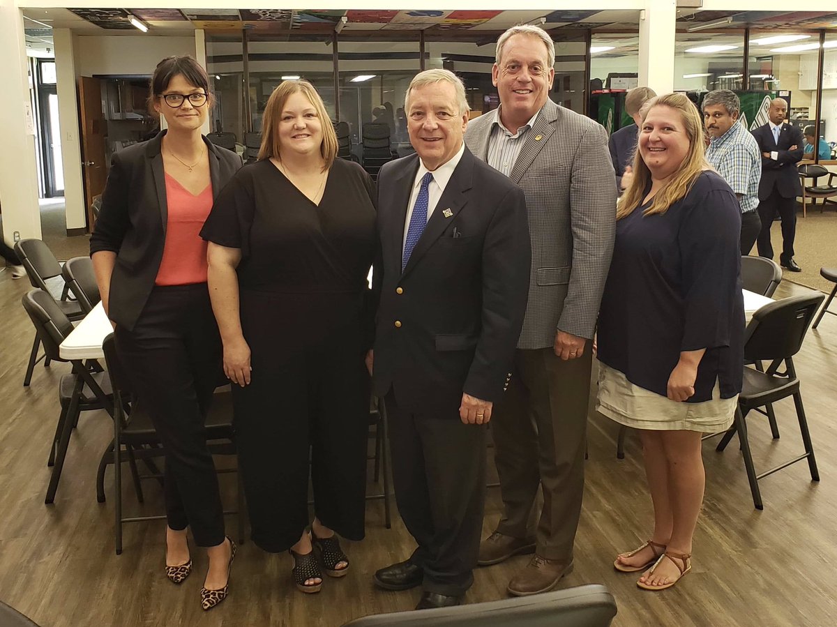 ILCouncilonDD's tweet photo. Council member Stephanie Brown rocks!!  We feel so lucky to have been able to tell @SenatorDurbin in person how much his support of #ddact programs and #autismcares means to us.  #icddservesil @NACDD @senatorfowler59 https://t.co/bMZKVK7lBC