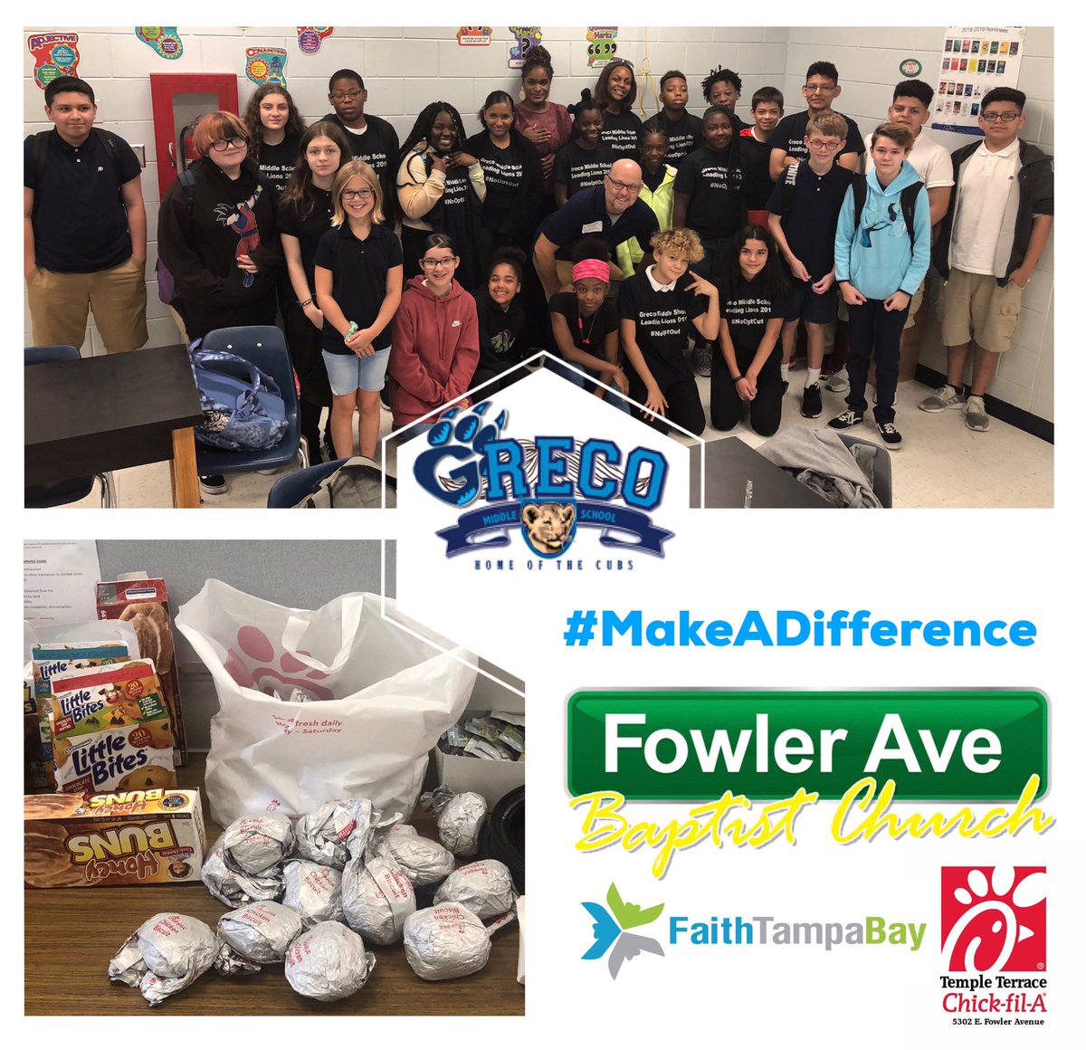 Grecoms's tweet photo. Thank you Pastor Steve for your empowering mini lesson on Leadership Navigation with our Leading Lions this morning! Thank you😇 Chick-fil-A and Fowler Avenue Baptist Church for a delicious breakfast! https://t.co/3AJKrhr1Nq