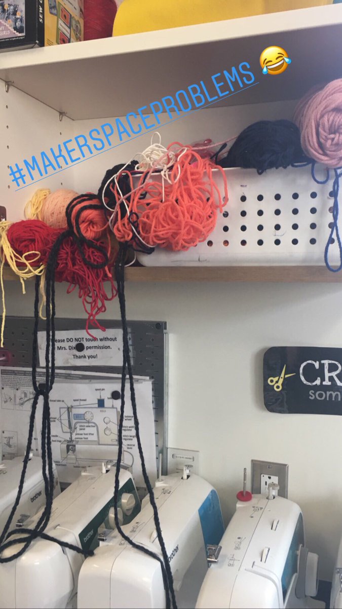 christinekdixon's tweet photo. Love finding new ways to manage the mess of a well-loved #dpsk8 #makerspace! ๐ค๐งถ
#makerspaceproblems #MakerEd #STEAM #STEM https://t.co/HdL5ez1IyP