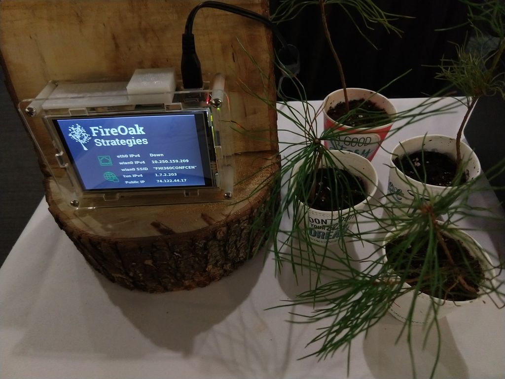 FireOakCISO's tweet photo. Stop by our table at @merltech, meet the FireOak acorn and pick up a free pine tree seedling! https://t.co/wx67yiXp81