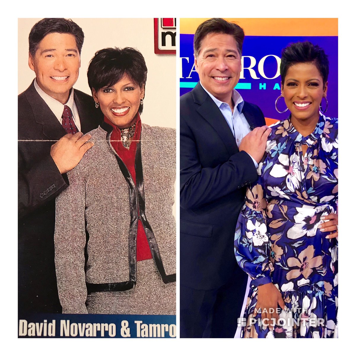 #tbt 2000 vs 2019. Spent the day on the @tamronhallshow set with my dear friend and former cohost in Chicago <a href="/DavidNovarro7/">David Novarro</a> . Now we work a few blocks from each other...the journey continues 9/9/19