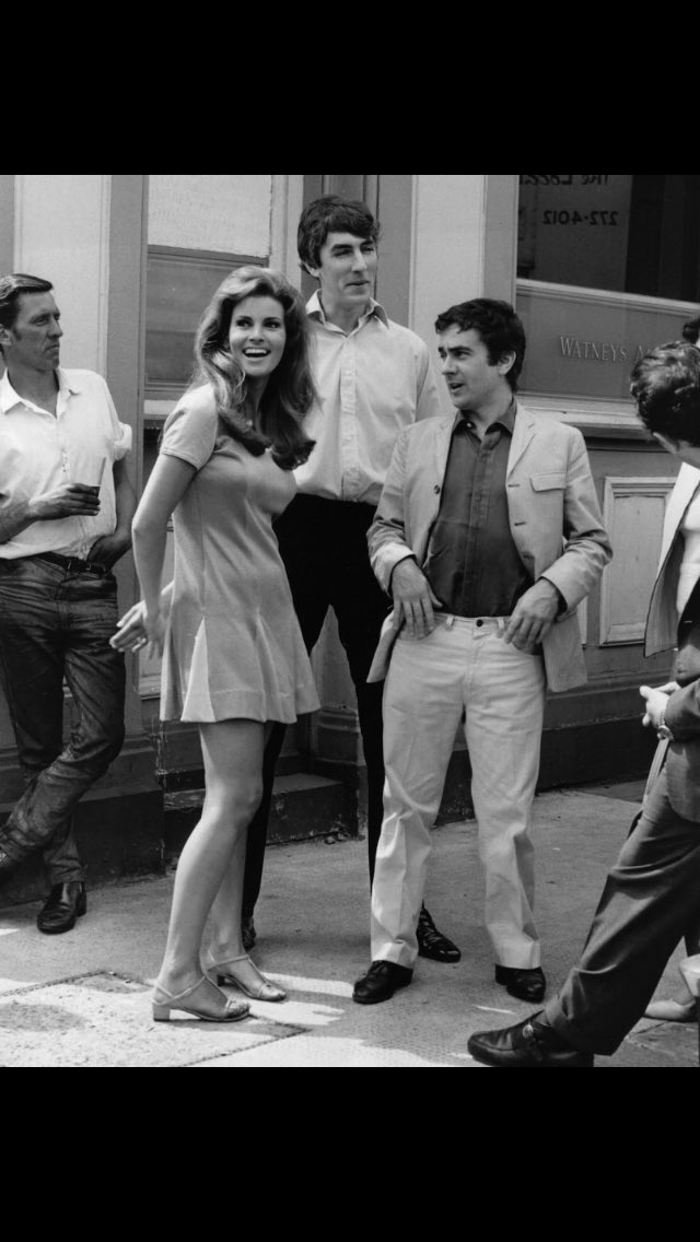 Happy 79th Birthday to Raquel Welch - here outside The Harwood Arms , Fulham with Pete and Dud 