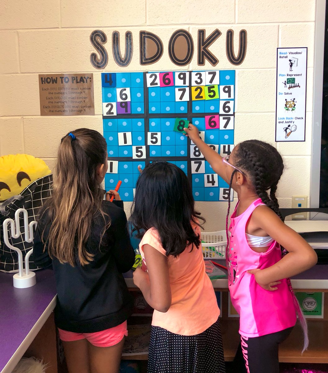 MrsPassmoreBCPS's tweet photo. Students enjoyed collaborating to solve our Sudoku logic puzzle! @lyonsmill https://t.co/TVYJxdm3ys
