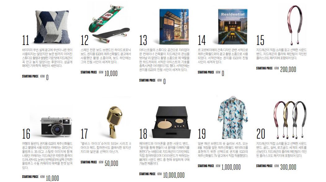 GD curated an art auction consisting of his personal collections. Profits were donated to UNHCR an organization helping refugees.