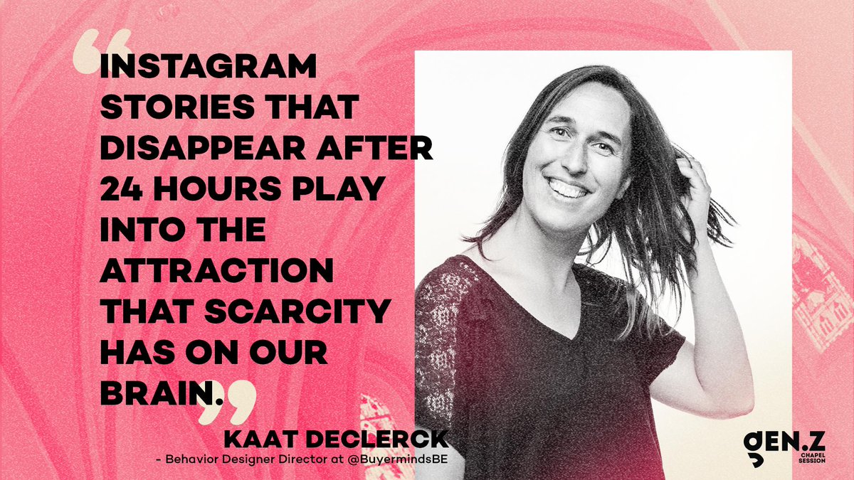 FamousGrey (@famousgrey) on Twitter photo Kaat Declerck, Behavior Designer Director at <a href="/BuyermindsBE/">BuyermindsBrussels</a>: “Our primal brain is programmed to find scarcity attractive. Scarcity makes us act. Instagram Stories that disappear after 24 hours (time scarcity) play on this insight of behavior psychology.” #chapelsession Kaat Declerck, Behavior Designer Director at <a href="/BuyermindsBE/">BuyermindsBrussels</a>: “Our primal brain is programmed to find scarcity attractive. Scarcity makes us act. Instagram Stories that disappear after 24 hours (time scarcity) play on this insight of behavior psychology.” #chapelsession
