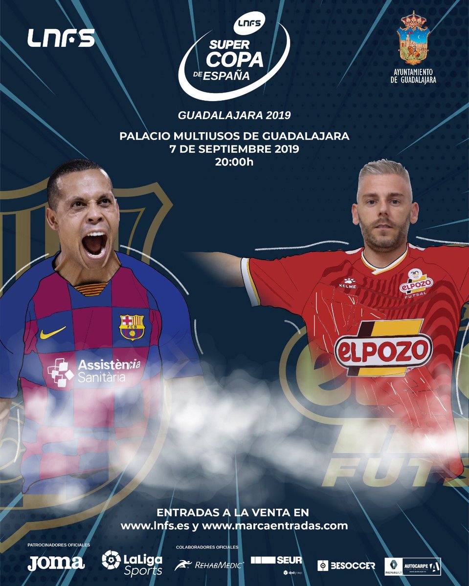 SerDeportivosGU's tweet photo. Supercopa de España de Fútbol Sala en Guadalajara 

Barça 🆚 El Pozo

🎁 Sorteamos 1 🎫 doble 🎁

📌 Para participar 

Seguir @SerDeportivosGU 

❤️ Me Gusta 

🔄 RT

Ganador viernes 20:00h https://t.co/dNzJYtbkXX